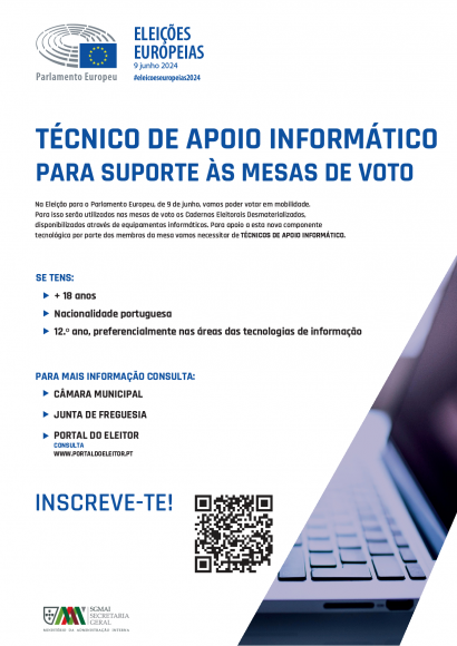 Técnico de Apoio Informático para suporte às mesas de voto no âmbito da Eleição para o Parlamento Europeu